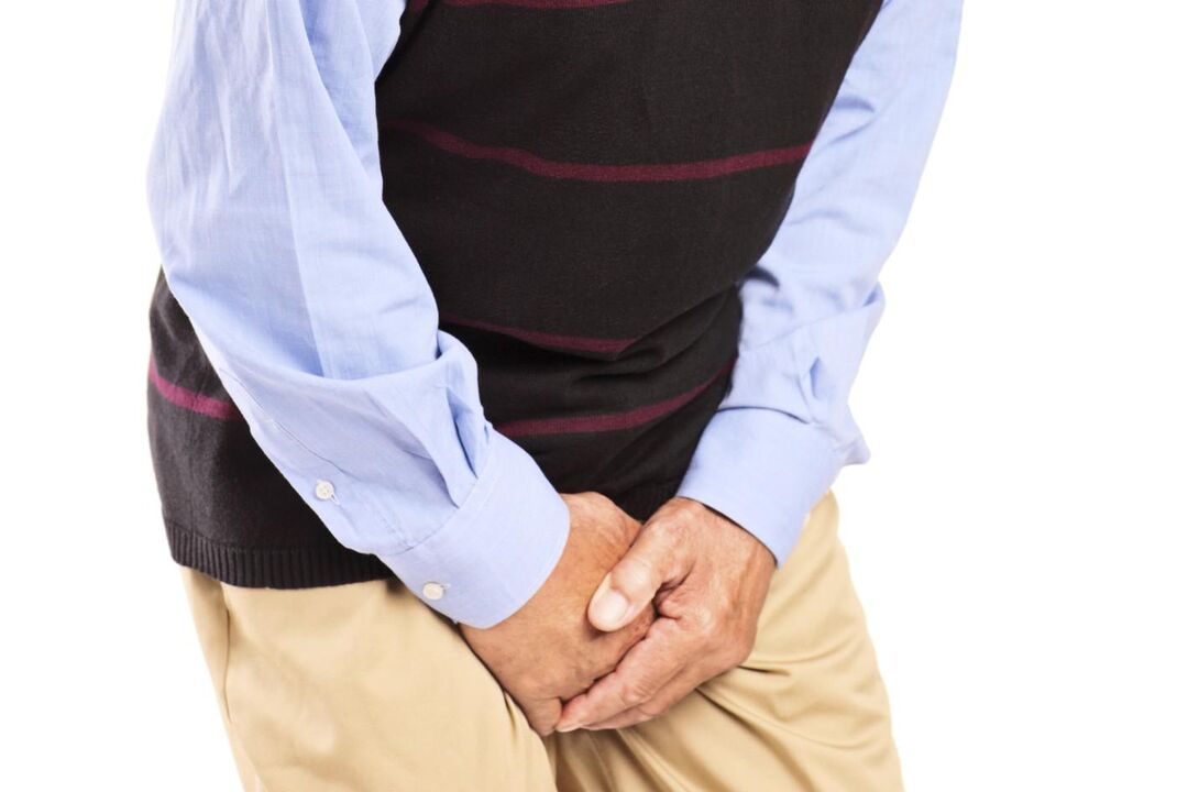 Os homes con prostatite conxestiva están molestos por dor ou dor aguda na zona da ingle